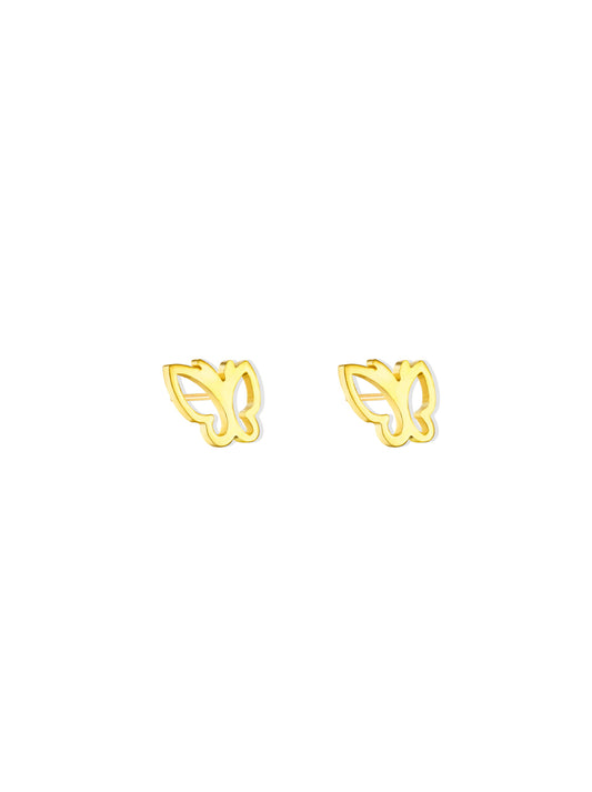 Butterfly gold steel earrings