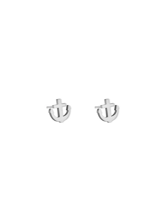 Anchor silver steel earrings