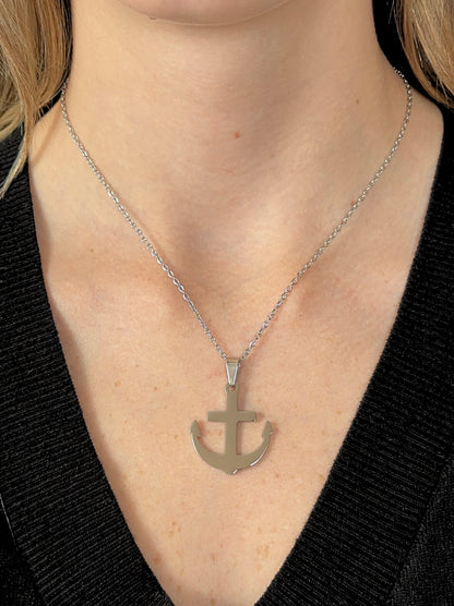 Anchor Silver Steel Necklace