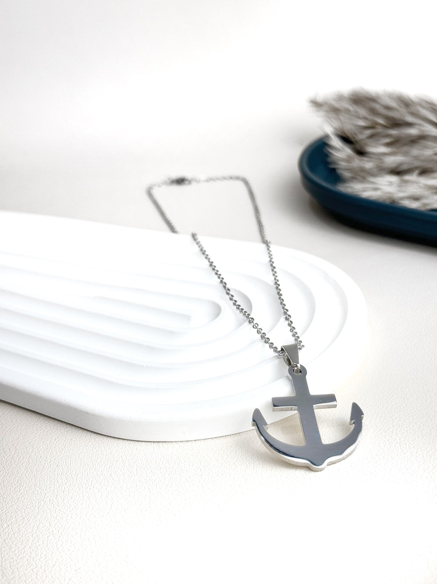 Anchor Silver Steel Necklace