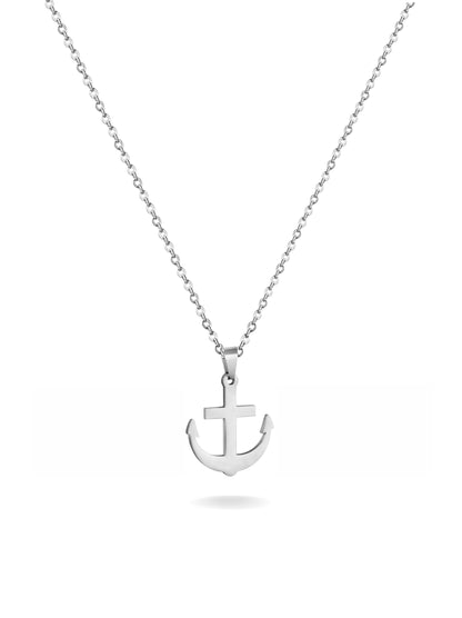 Anchor Silver Steel Necklace