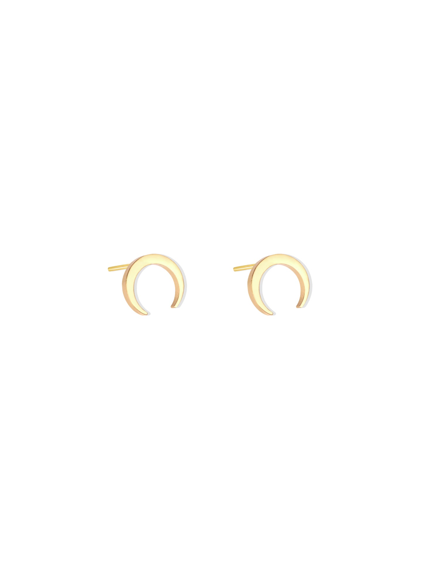 Moon gold steel earrings