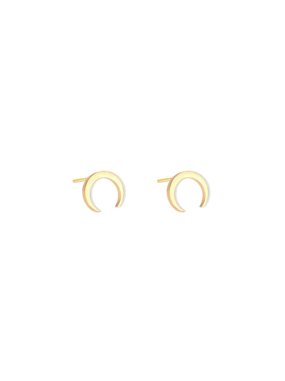 Moon gold steel earrings