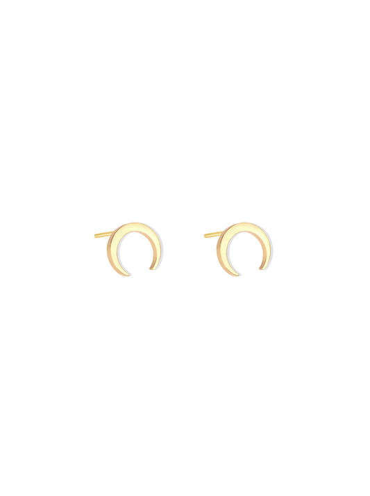 Moon gold steel earrings