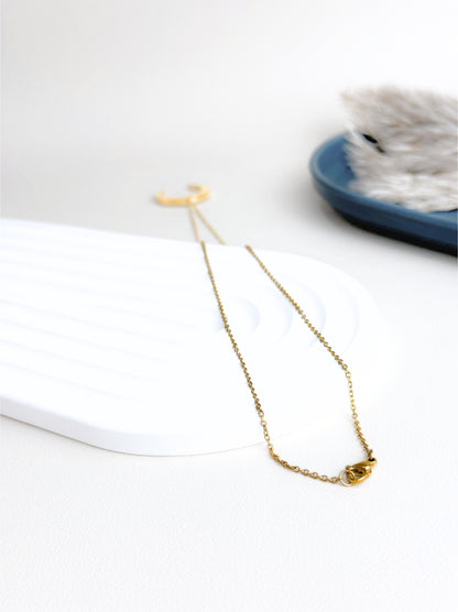 Moon gold steel necklace