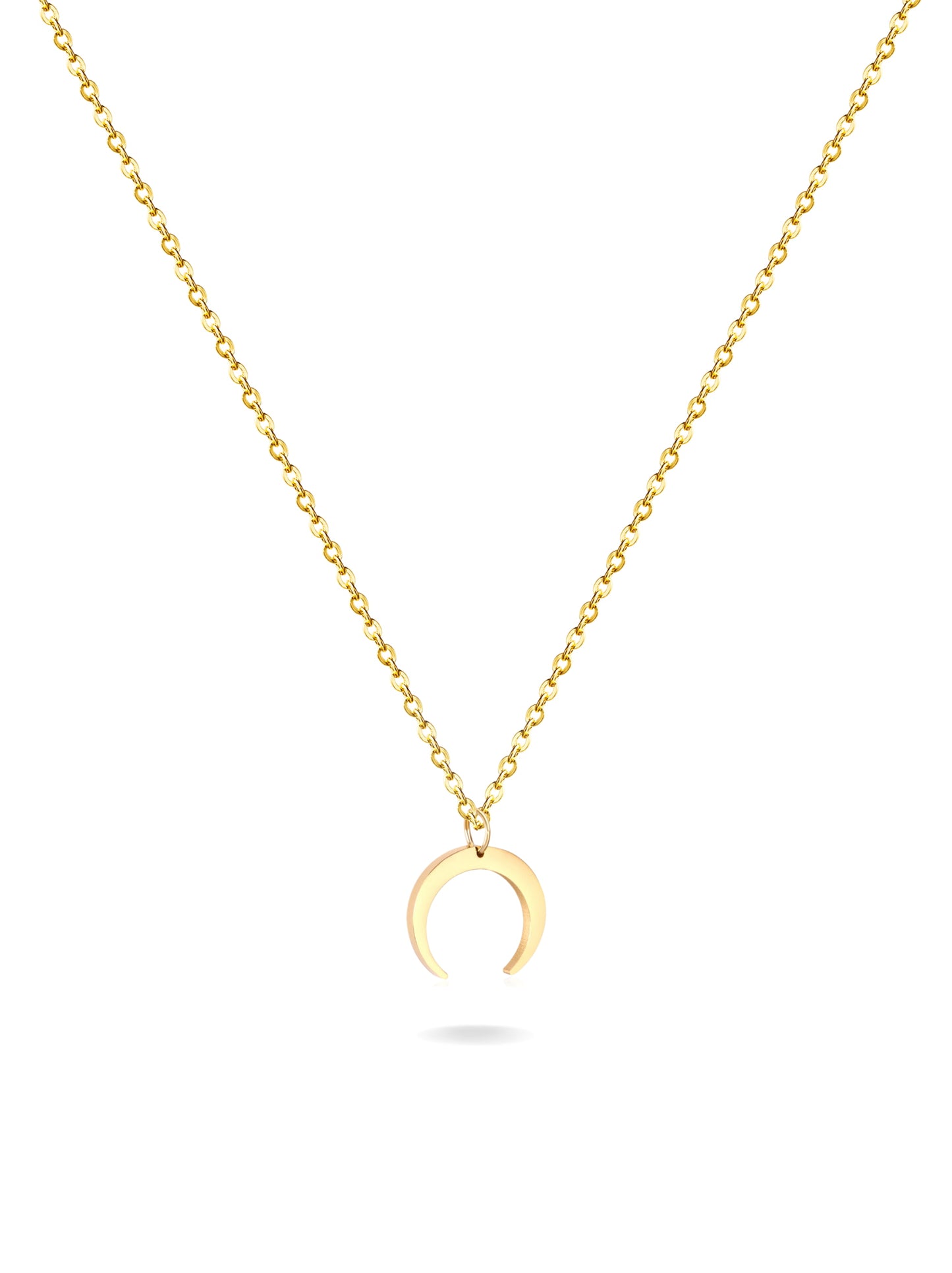 Moon gold steel necklace