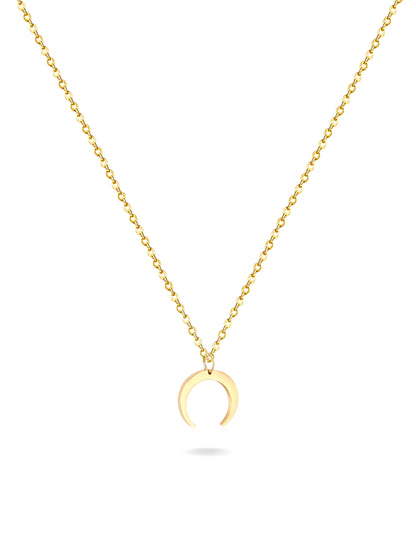 Moon gold steel necklace