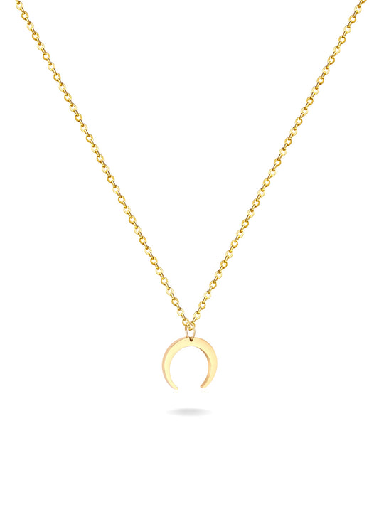 Moon gold steel necklace