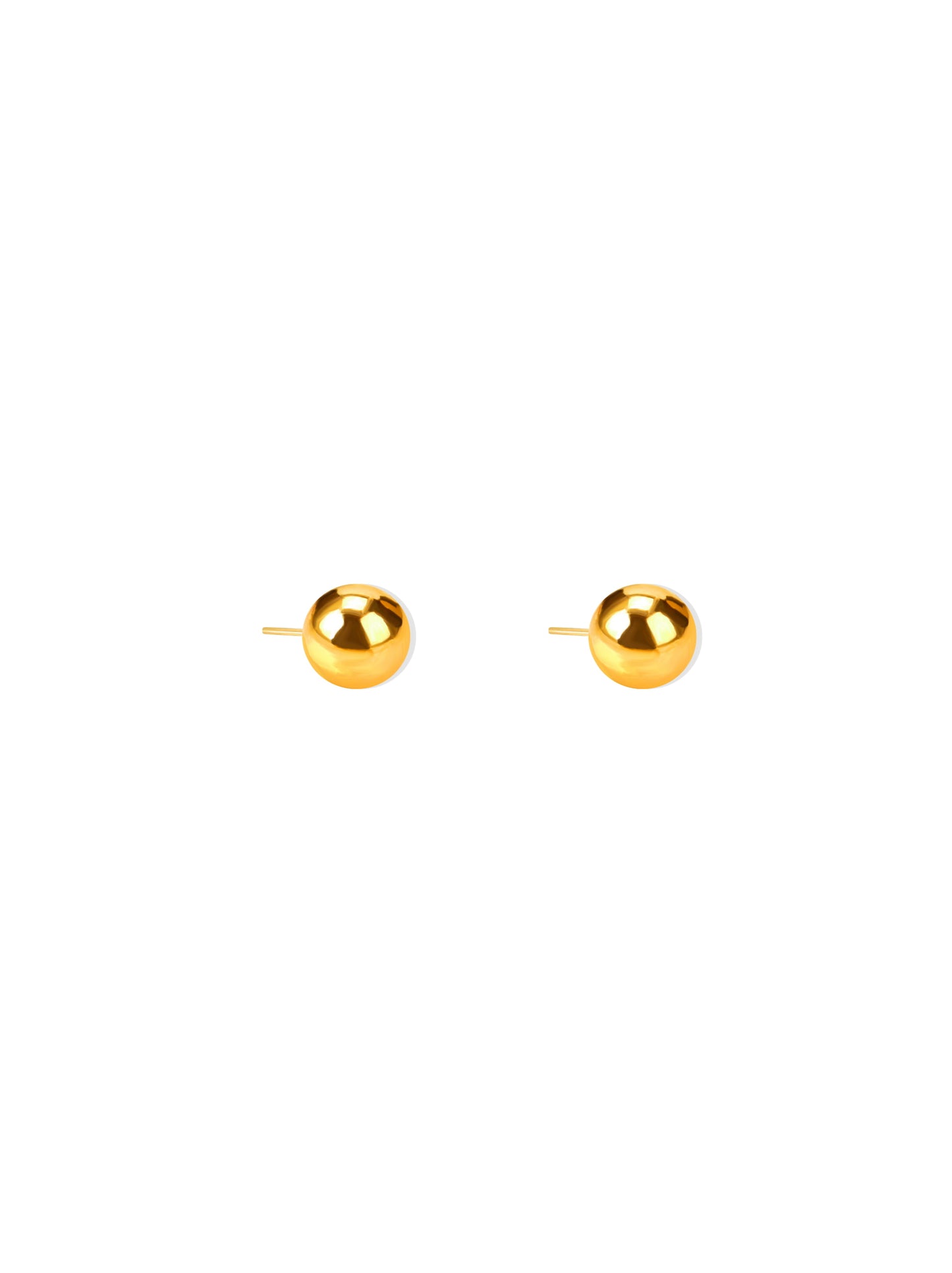 Golden steel sphere earrings