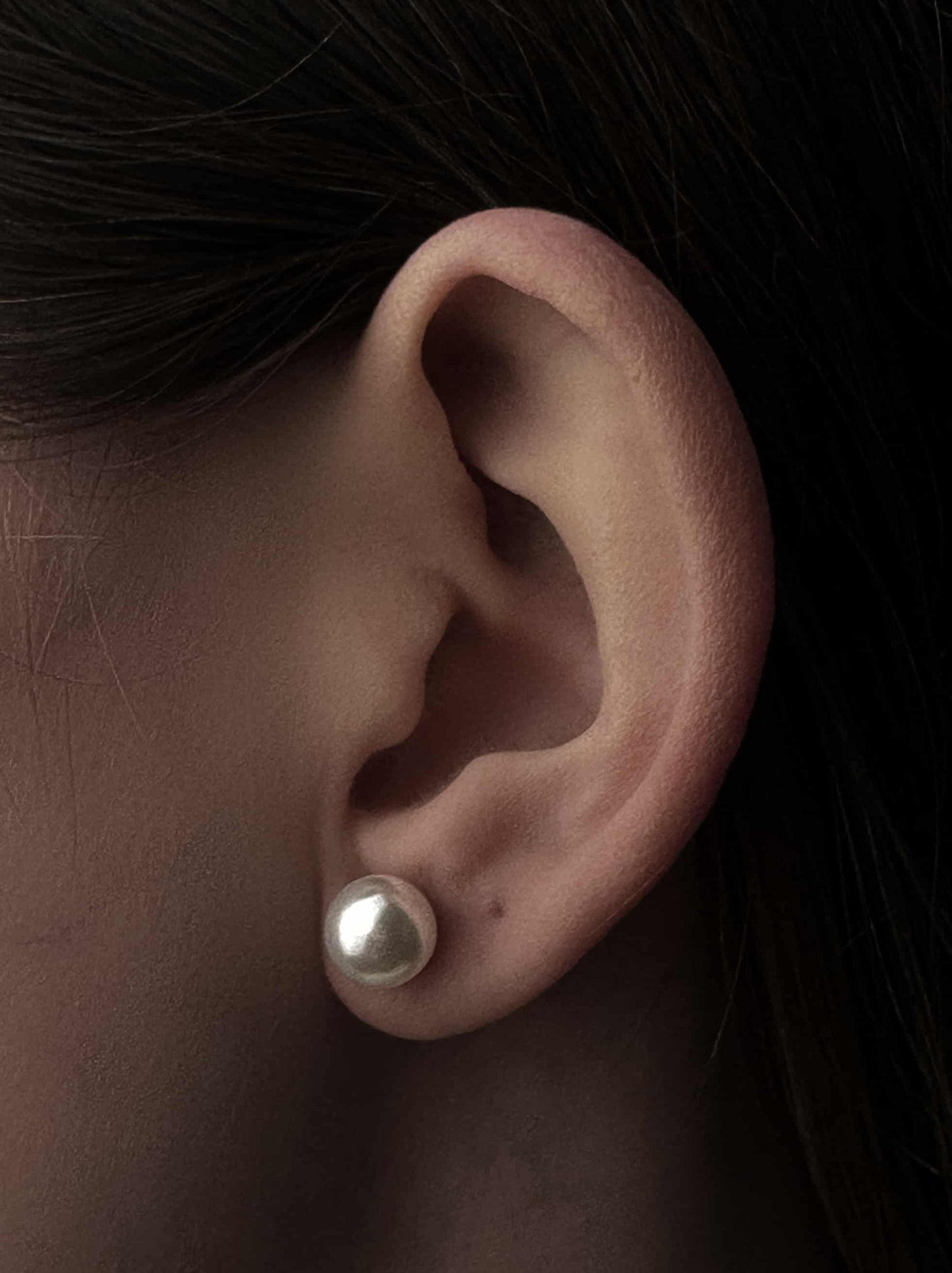 Boucles d'oreilles en acier doré nacré