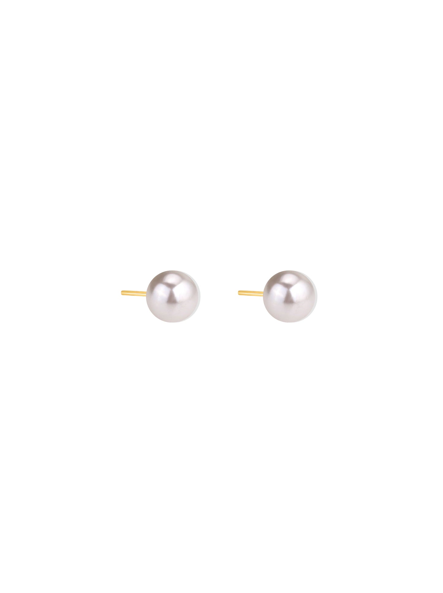 Pearl gold steel earrings