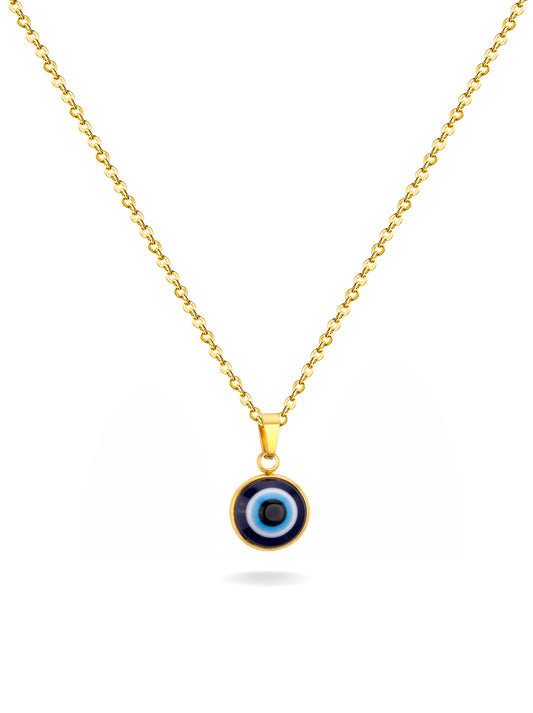 Golden steel necklace with eye