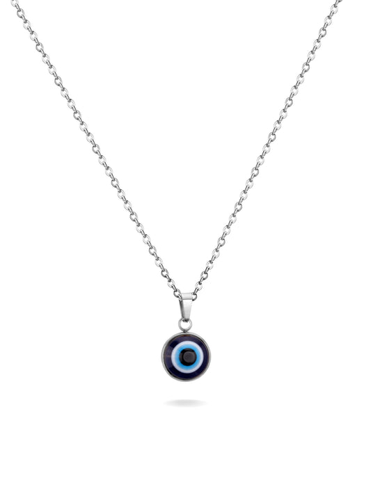 Silver steel necklace with eye