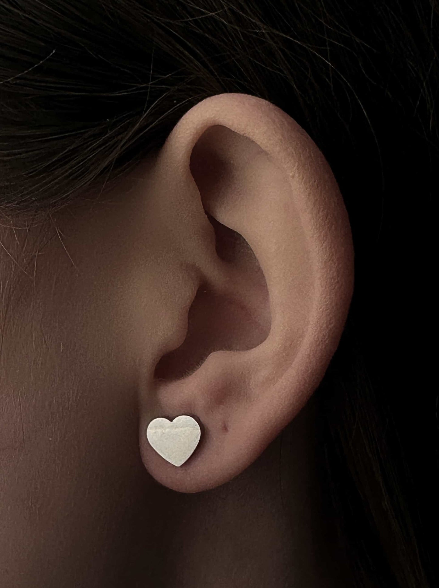 Heart silver steel earrings