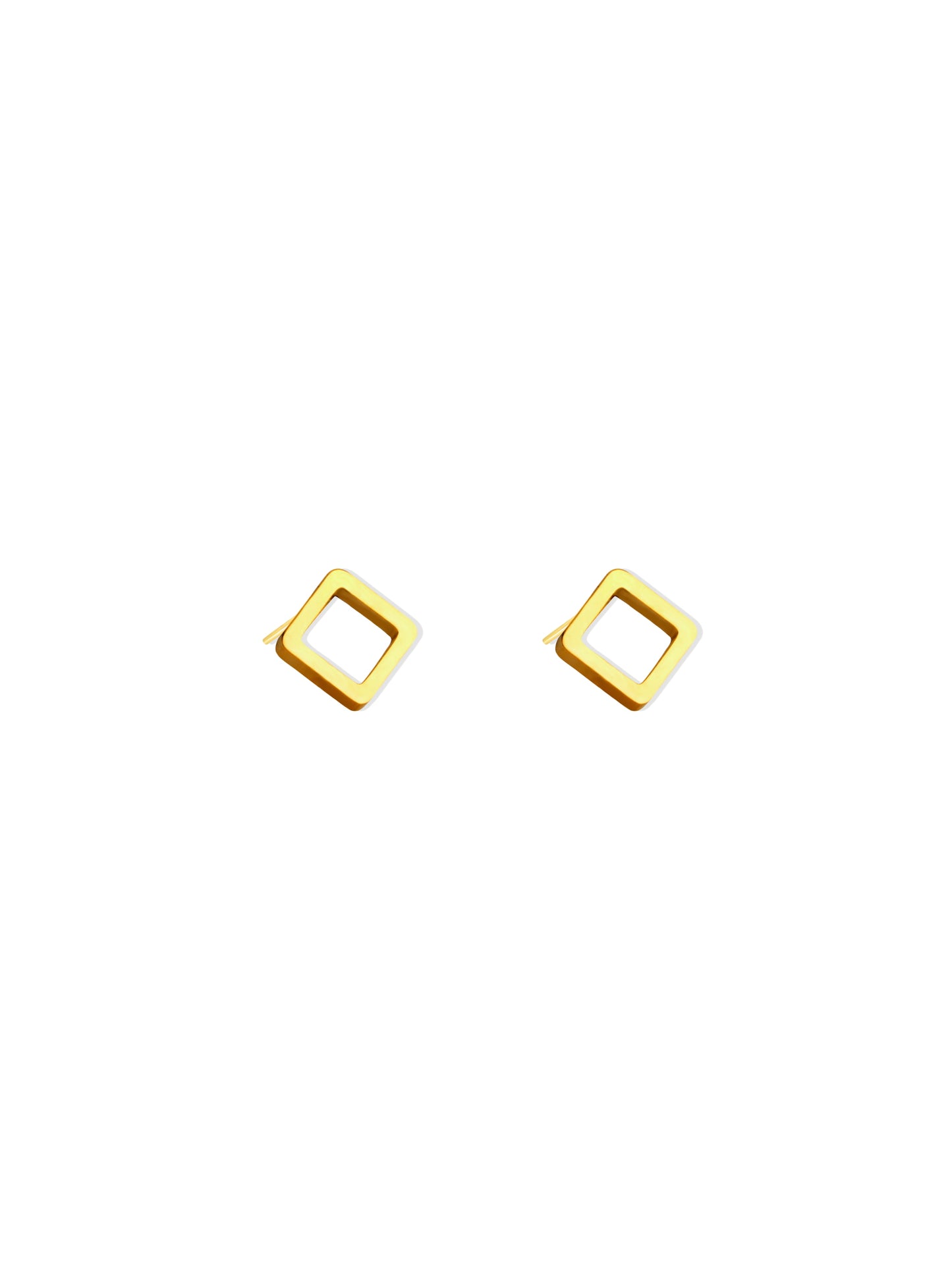 Diamond gold steel earrings