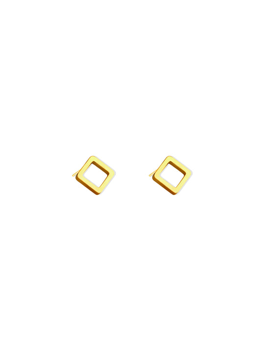 Diamond gold steel earrings