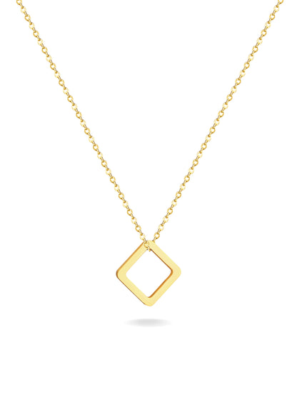 Square golden steel necklace