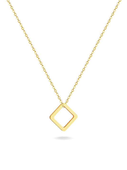 Square golden steel necklace