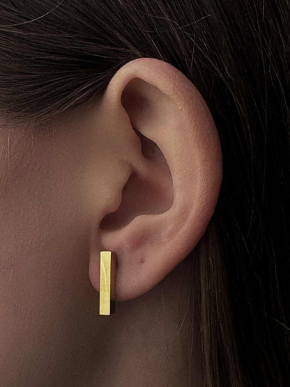 Basic gold steel earrings