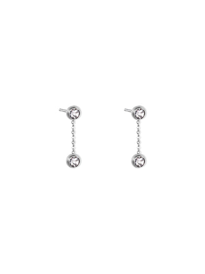 Boucles d'oreilles acier argenté cristal