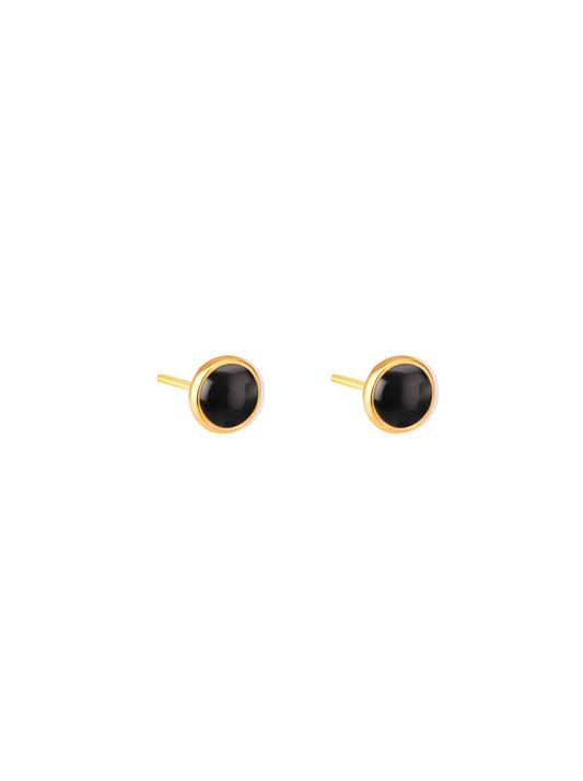 Golden steel earrings