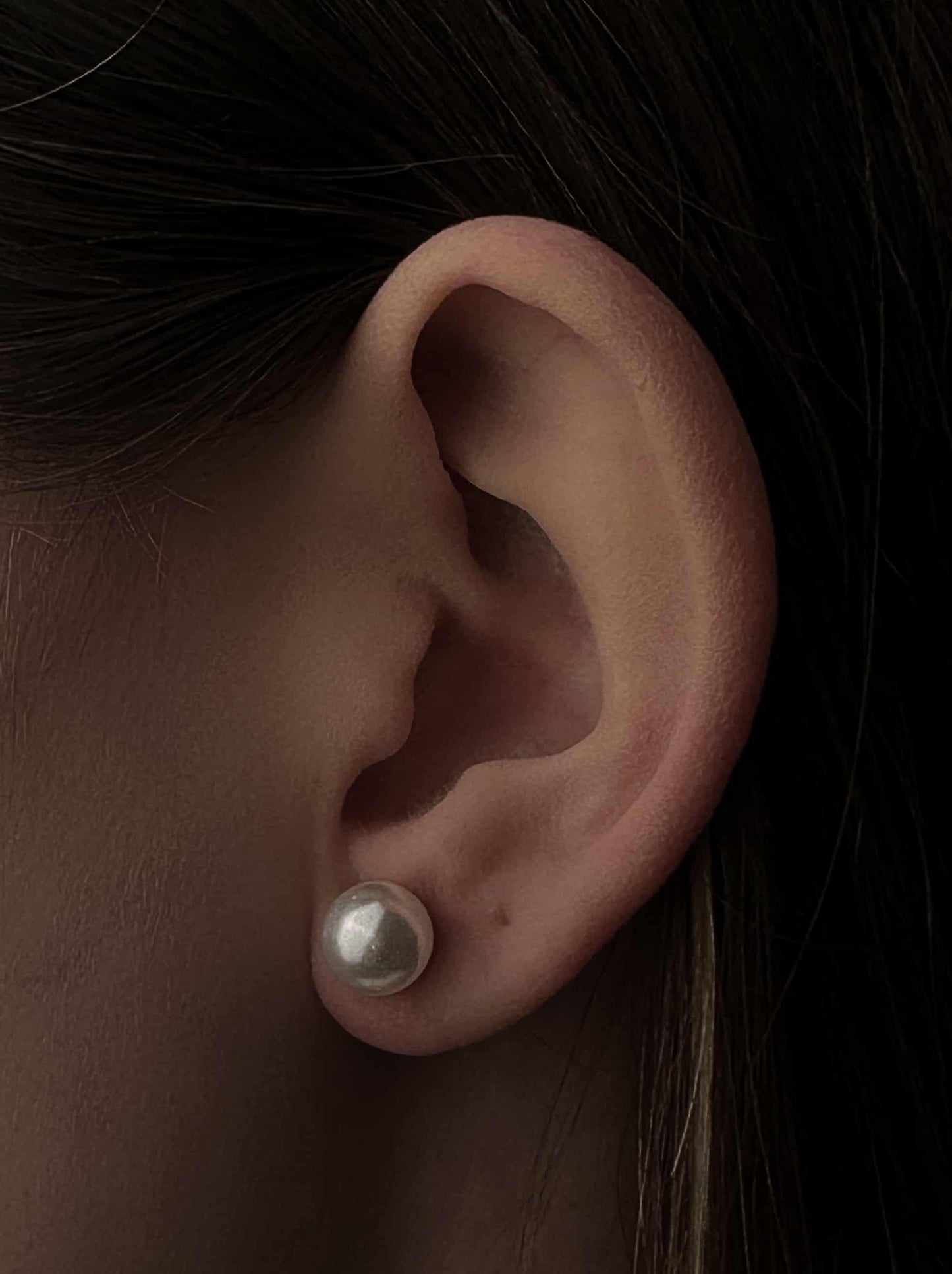 Boucles d'oreilles en acier doré nacré