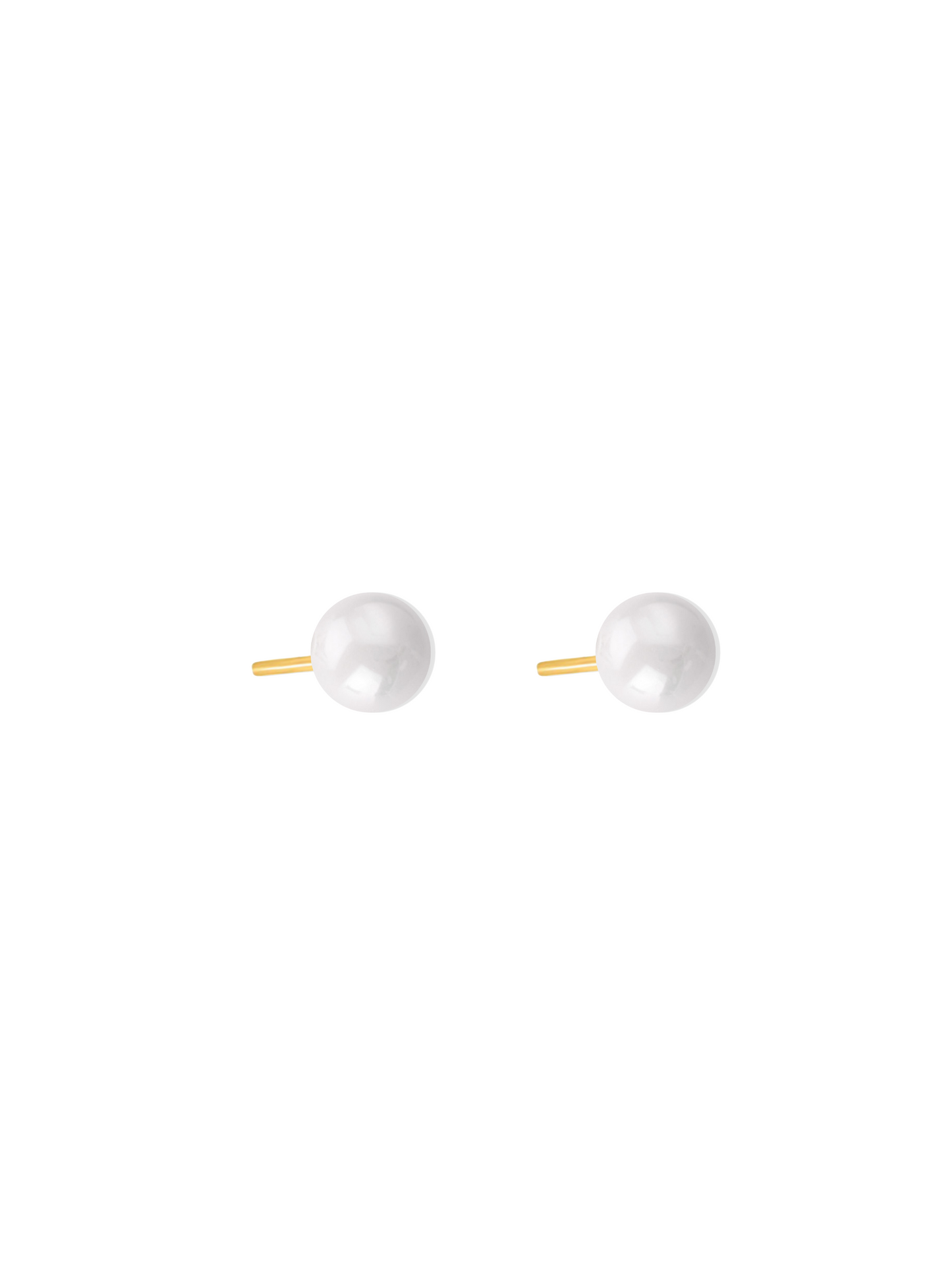 Pearl gold steel earrings