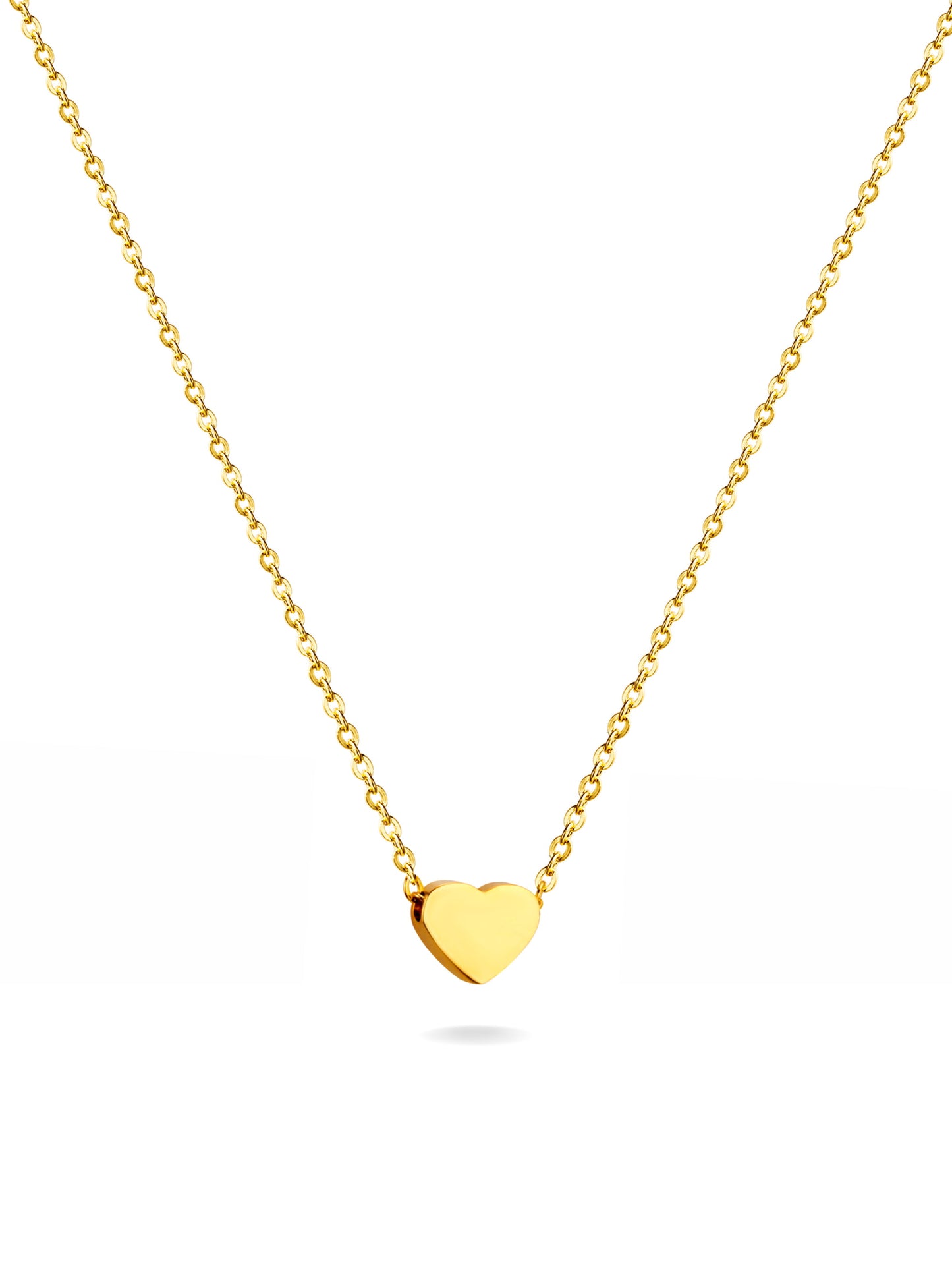 Heart gold steel necklace