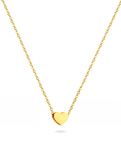 Heart gold steel necklace