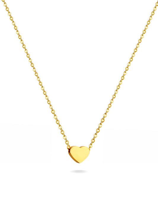 Collier acier doré coeur