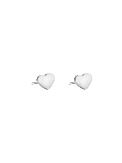 Heart silver steel earrings