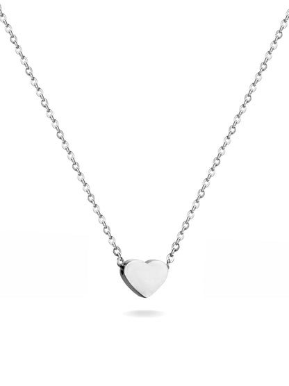 Heart silver steel necklace