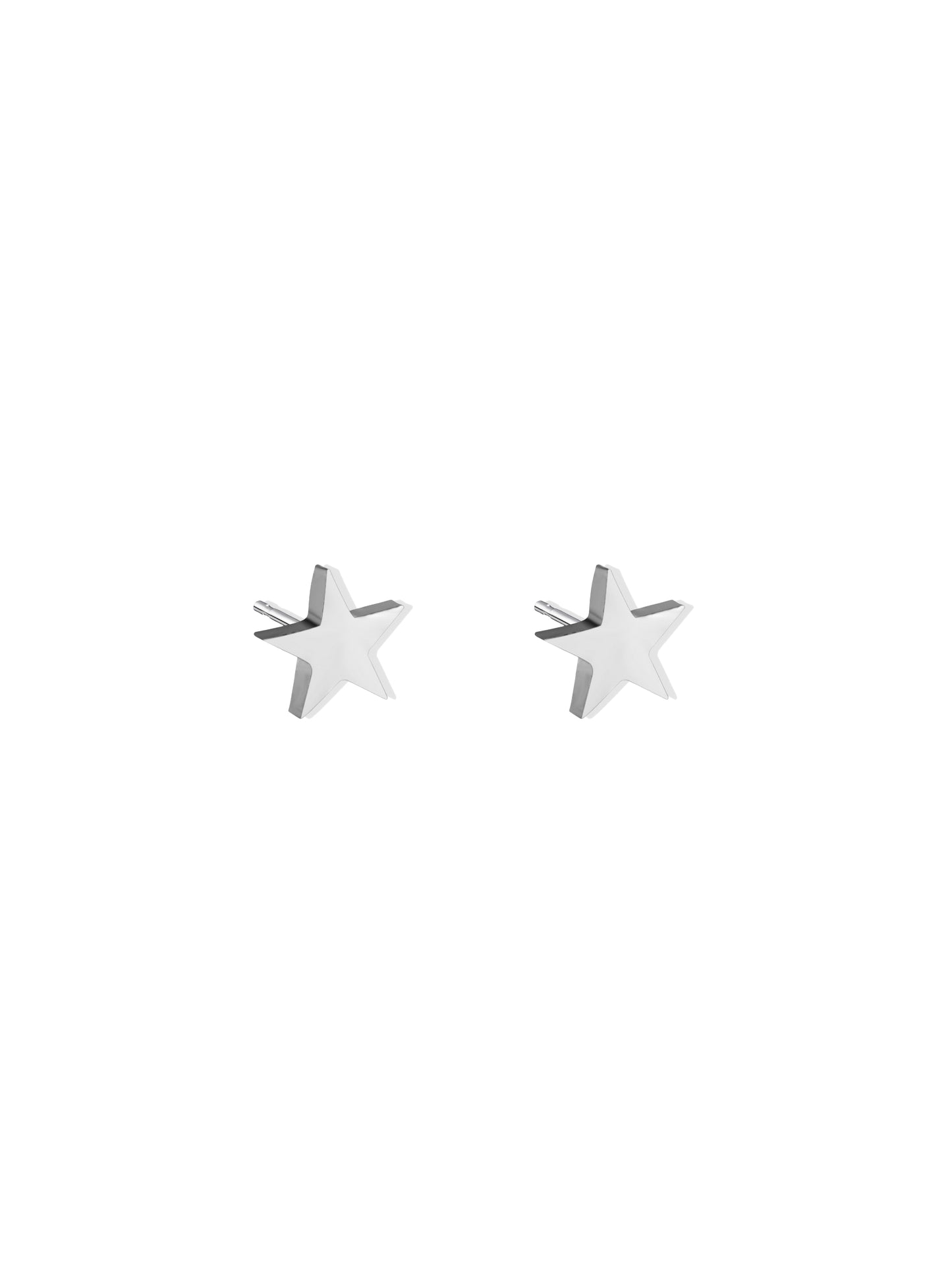 Star silver steel earrings