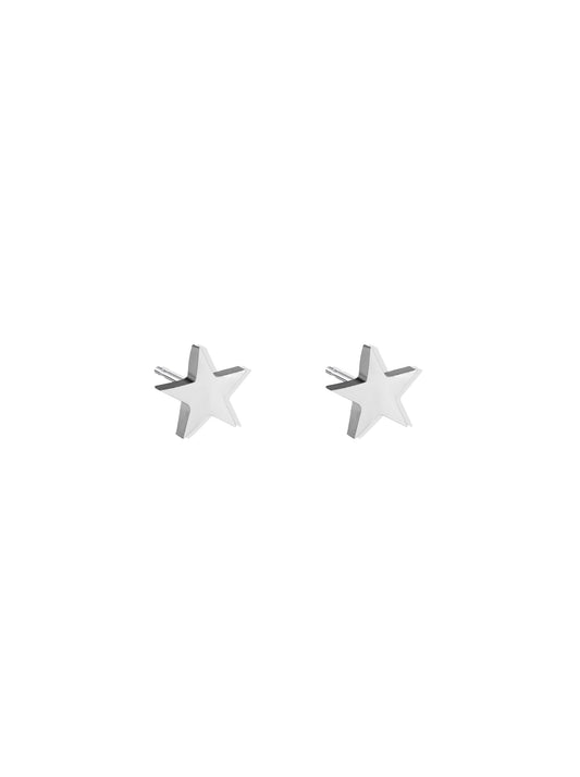 Star silver steel earrings
