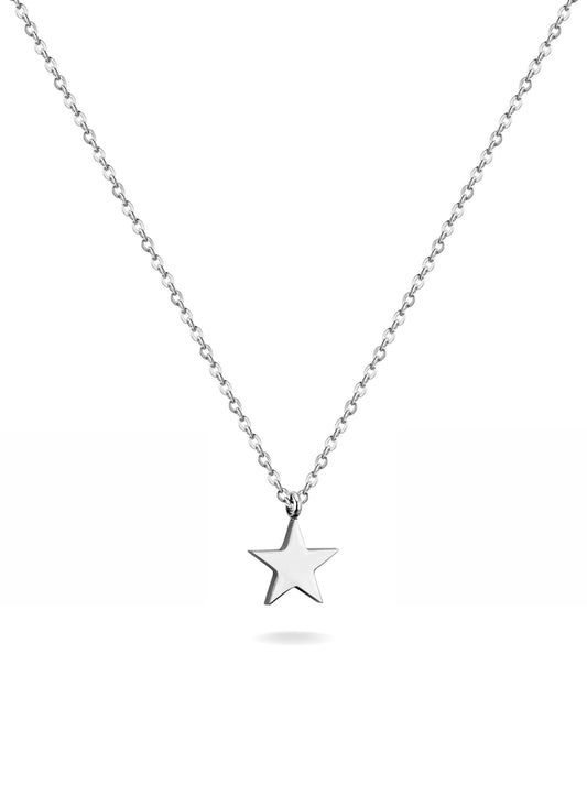 Star silver steel necklace