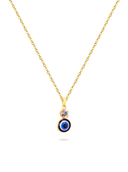 Golden steel necklace with eye