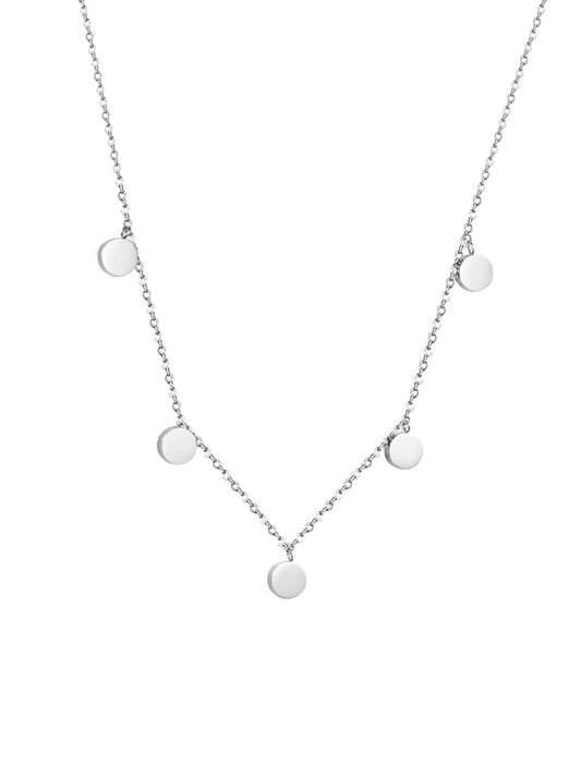 Collier en acier argenté à crêtes lisses