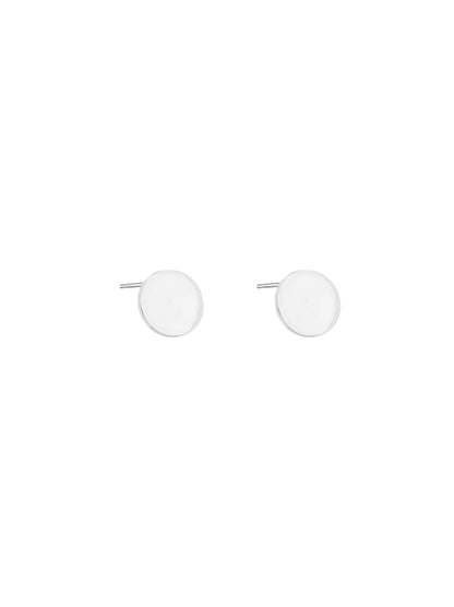 Boucles d'oreilles acier argenté avec médaille lisse