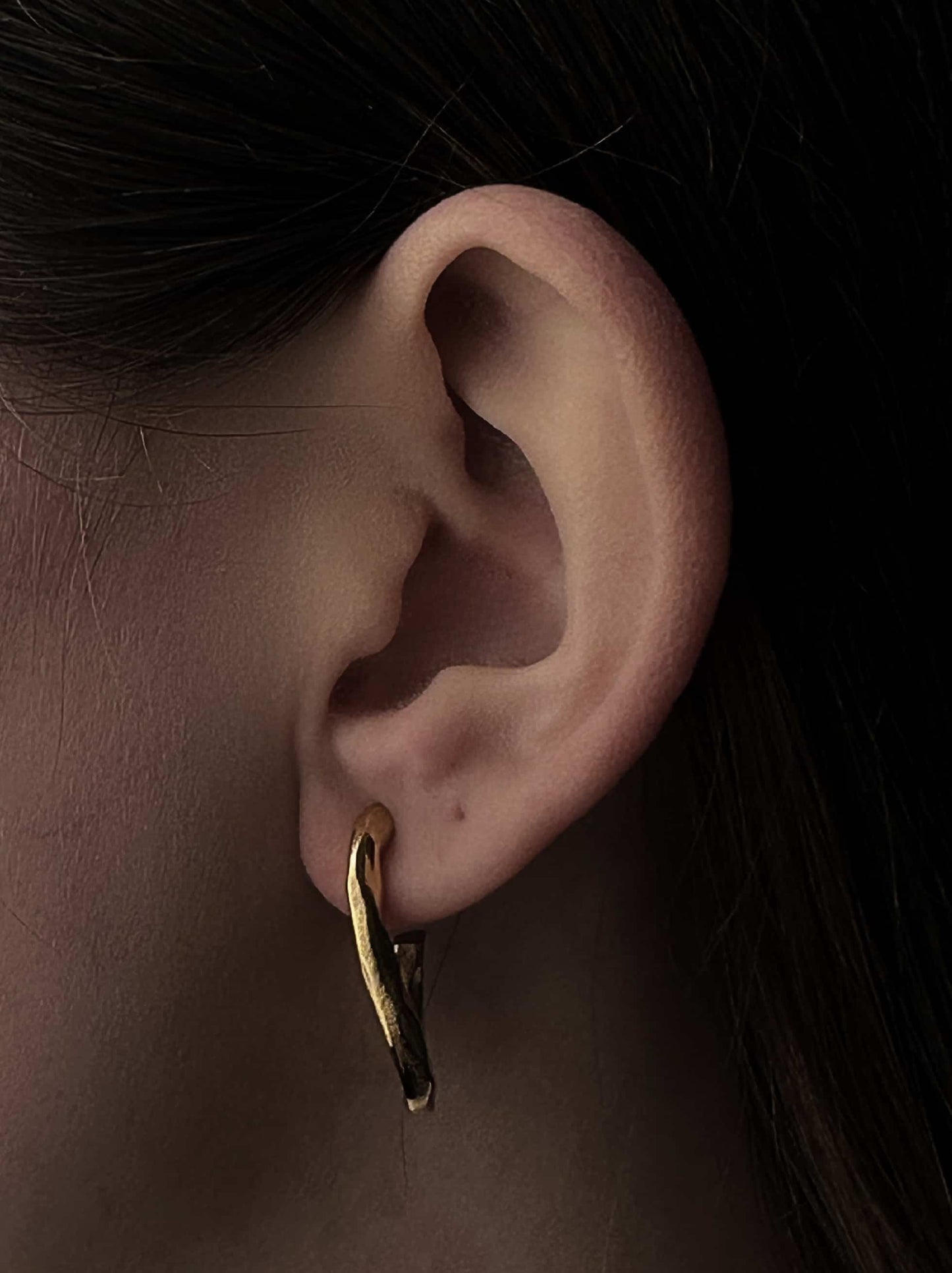 Irregular Golden Steel Earrings