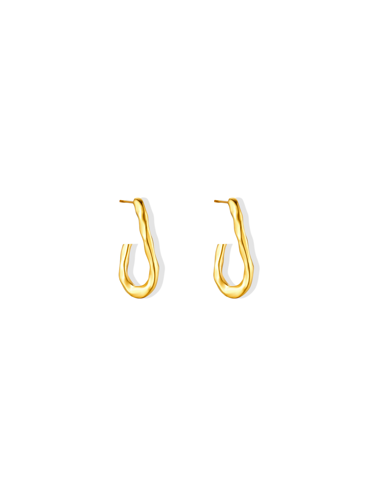 Irregular Golden Steel Earrings