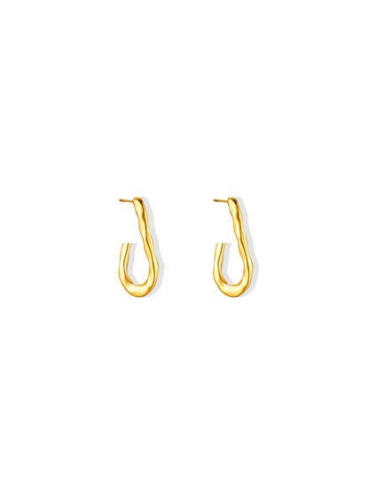 Irregular Golden Steel Earrings