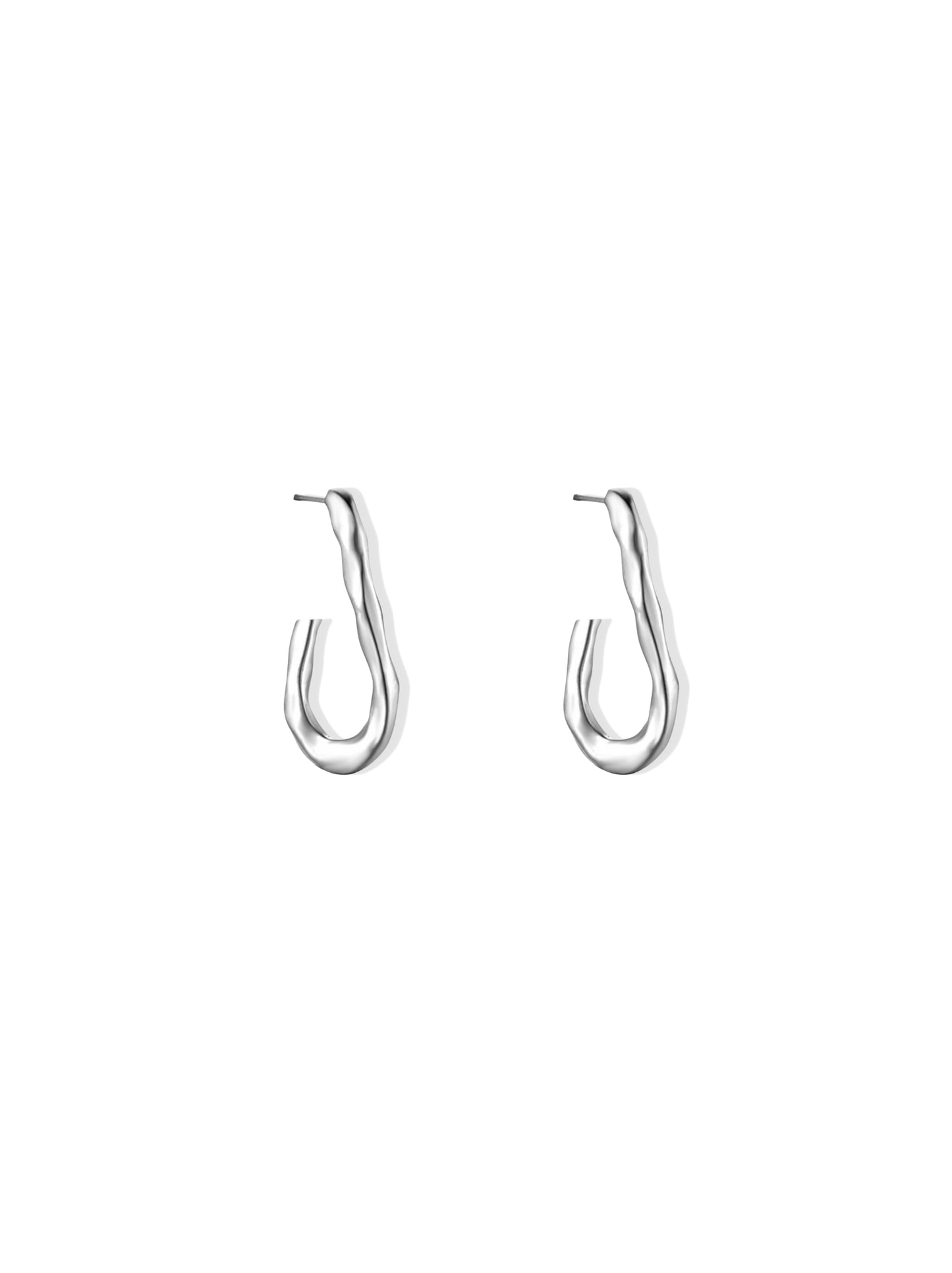 Irregular Silver Steel Earrings