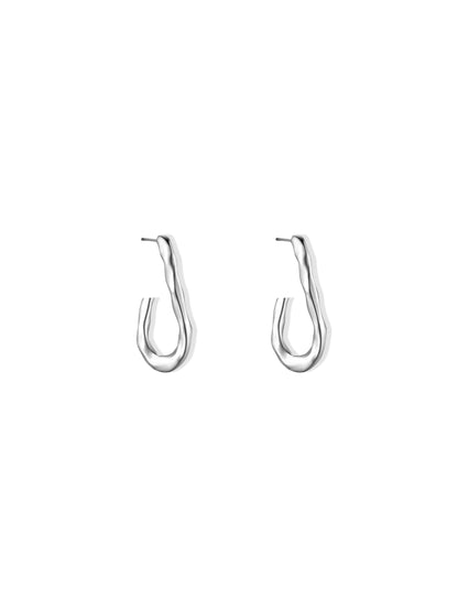 Irregular Silver Steel Earrings