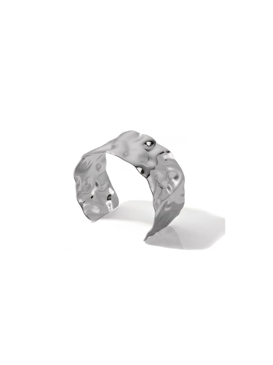 Rigid silver steel bracelet