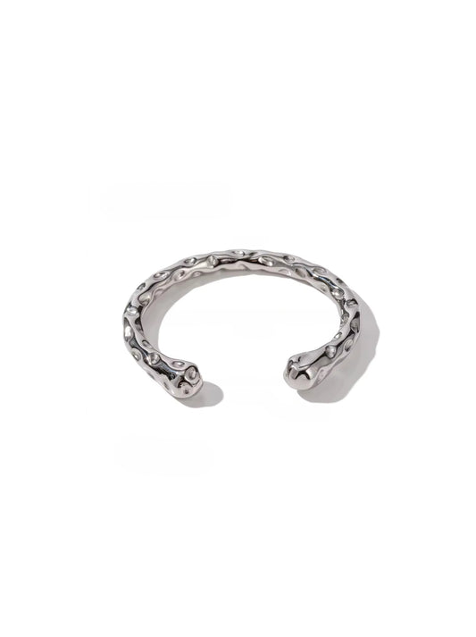 Rigid silver steel bracelet