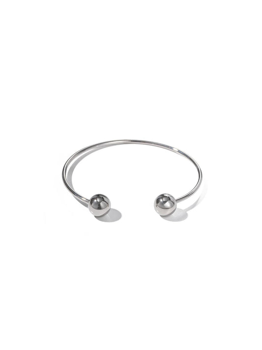 Rigid silver steel bracelet