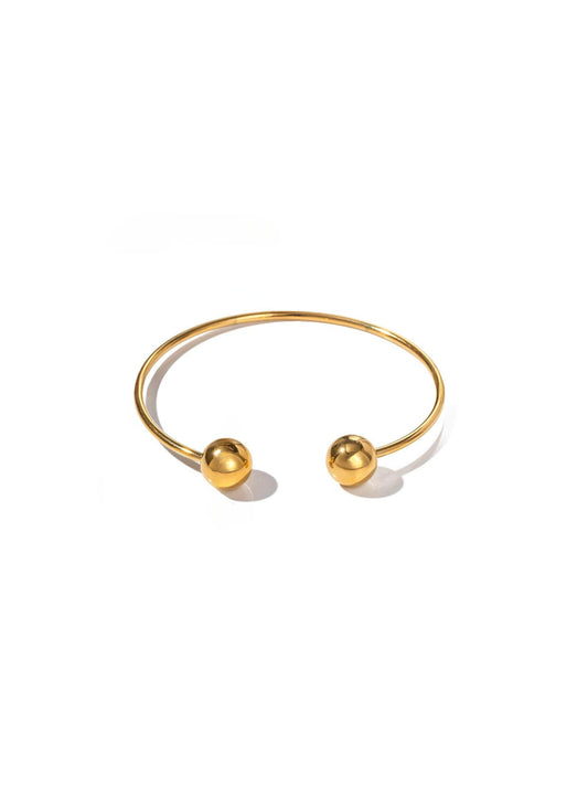 Rigid golden steel bracelet