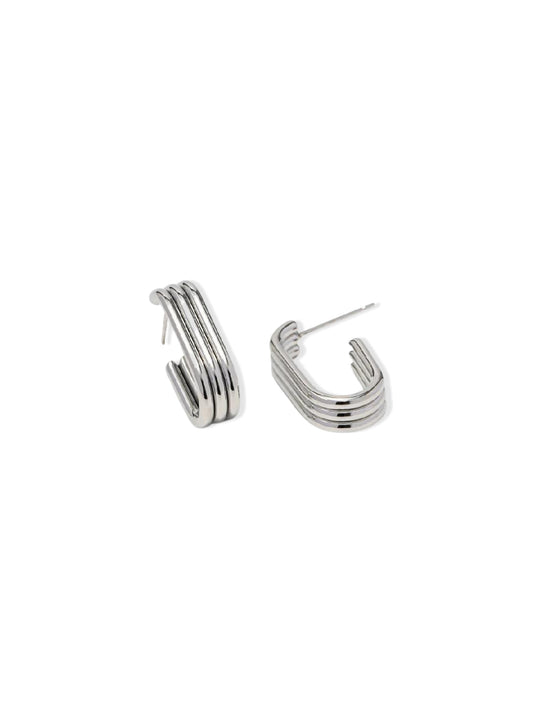 Silver steel earrings