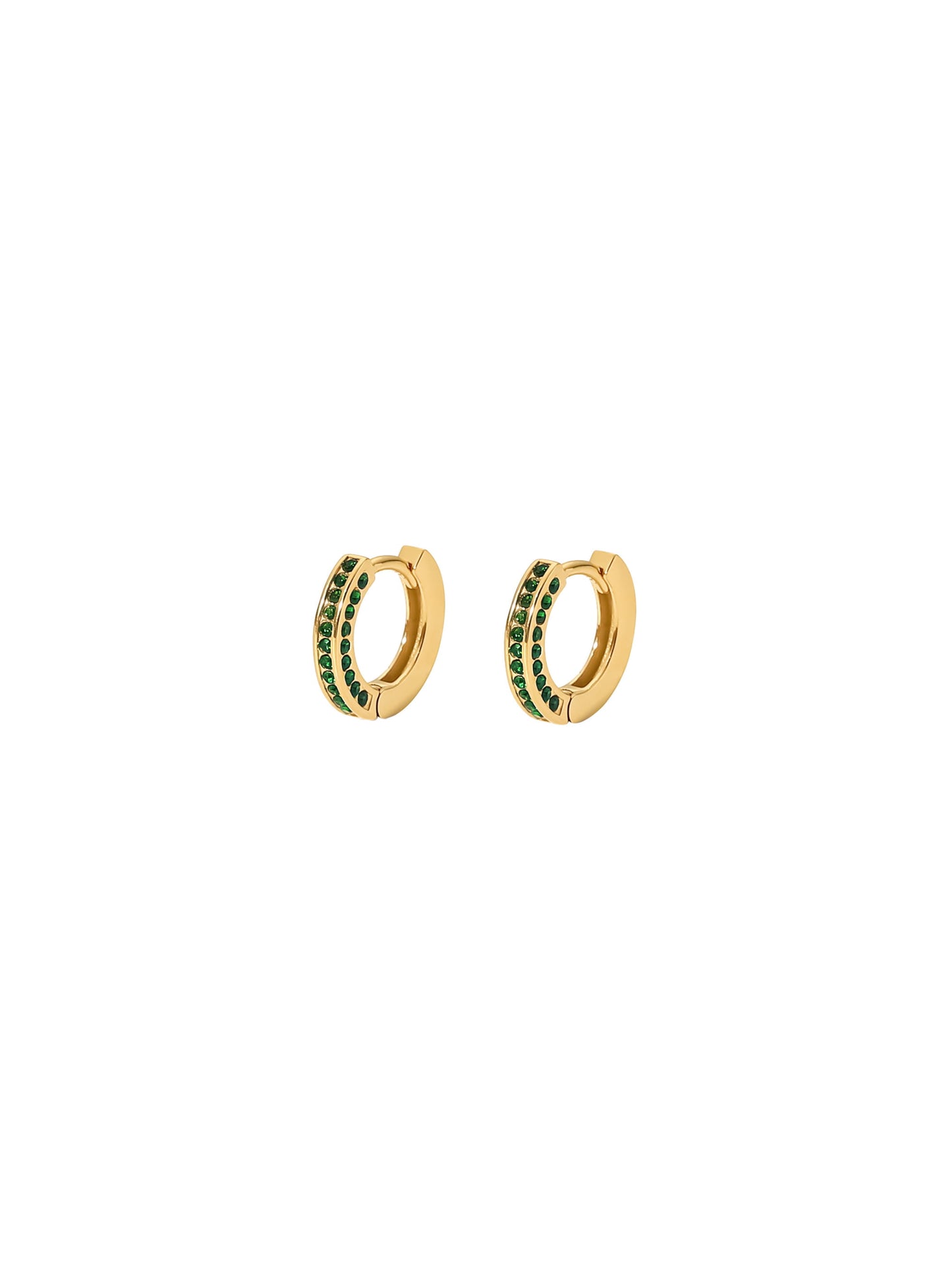 Green zirconia gold steel hoops