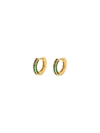 Green zirconia gold steel hoops